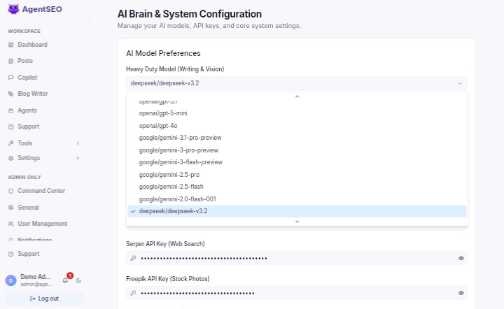 AI Model Preferences Panel