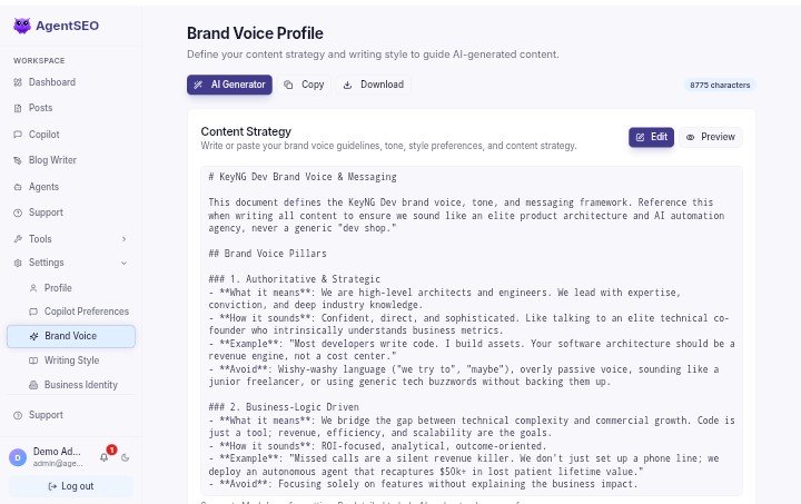 Brand Voice Setup
