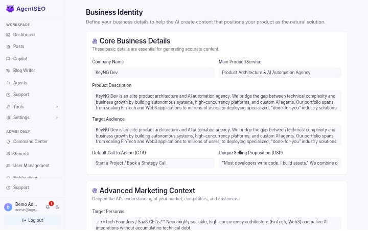Business Identity Setup